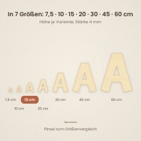 Holzbuchstabe K zum Bemalen – Typ 2, 15 cm hoch, 4 mm stark