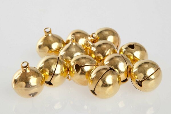Glöckchen mit Öse 23x19 mm – 50 Stück, Metall, goldfarben