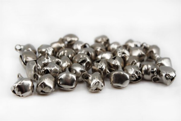 Glöckchen 9x7x6 mm – 200 Stück, Aluminium, silberfarben