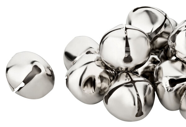 Glöckchen 24 mm – 50 Stück, Eisen, silberfarben