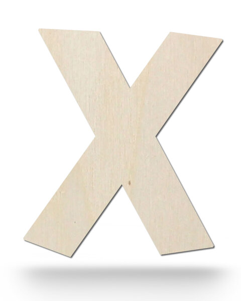 Holzbuchstabe X zum Bemalen – Typ 2, 15 cm hoch, 4 mm stark