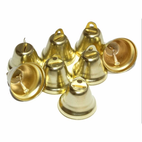 Mini-Glöckchen 30x20 mm – 50 Stück, Eisen, goldfarben