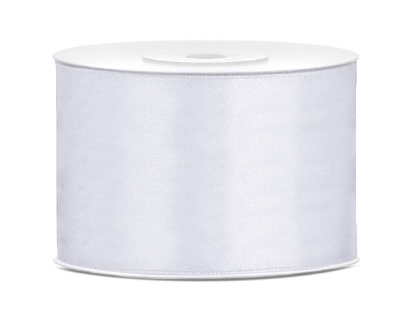 Satinband 50 mm breit – 25 m Rolle, weiß