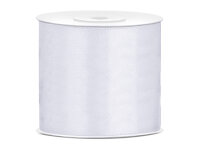 Satinband 75 mm breit – 25 m Rolle, weiß