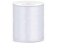 Satinband 100 mm breit – 25 m Rolle, weiß