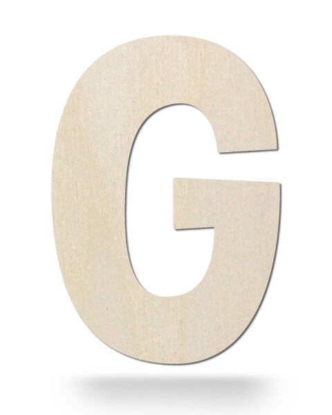 Holzbuchstabe G zum Bemalen – Typ 2, 20 cm hoch, 4 mm stark