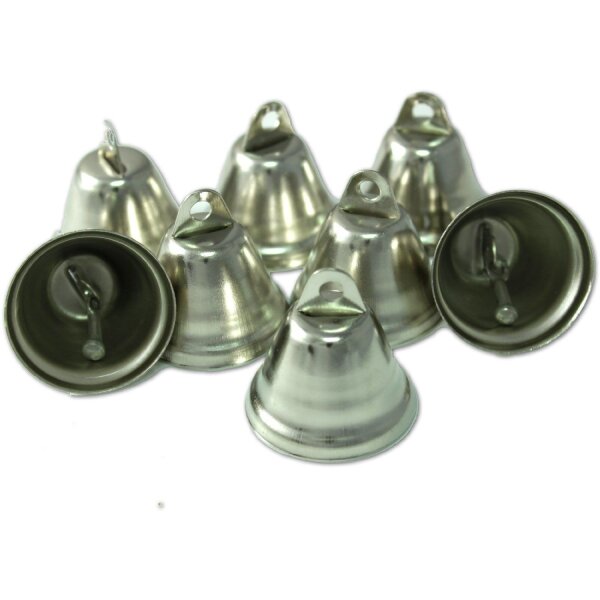 Mini-Glöckchen 30x20 mm – 50 Stück, Eisen, silberfarben