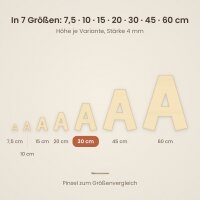 Holzbuchstabe H zum Bemalen – Typ 2, 30 cm hoch, 4 mm stark
