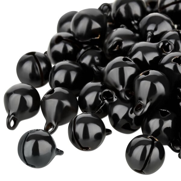 Glöckchen mit Öse 11x7 mm – 100 Stück, Metall, schwarz