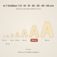 Holzbuchstabe K zum Bemalen – Typ 2, 45 cm hoch, 4 mm stark