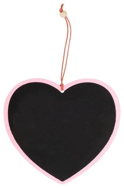 Herztafel 12,5 x 11 cm – Dekoschild in Herzform, rosa