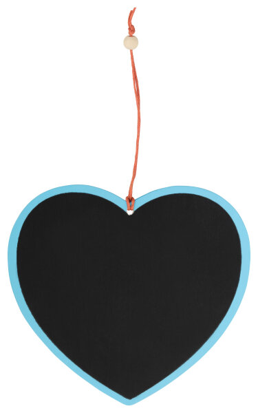 Herztafel 12,5 x 11 cm – Dekoschild in Herzform, blau