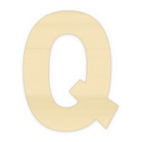 Holzbuchstabe Q zum Bemalen – Typ 2, 45 cm hoch, 4 mm stark
