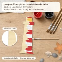 Leuchtturm aus Holz zum Bemalen – Typ 2, 30 bis 60 cm, Pappelsperrholz 4 mm