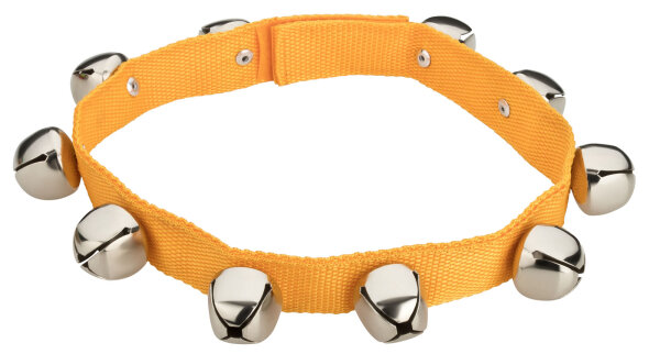 Glöckchenband mit 10 Glöckchen – Klettverschluss, 58 cm, orange