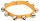 Glöckchenband mit 10 Glöckchen – Klettverschluss, 58 cm, orange