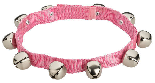 Glöckchenband mit 10 Glöckchen – Klettverschluss, 58 cm, rosa