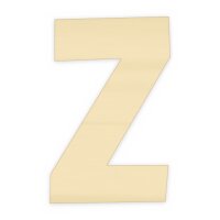 Holzbuchstabe Z zum Bemalen – Typ 2, 60 cm hoch, 4 mm stark