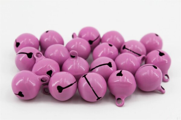 Glöckchen mit Öse 17x13 mm – 100 Stück, Metall, pastellpink