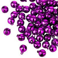 Glöckchen mit Öse 11x7 mm – 100 Stück, Metall, lila