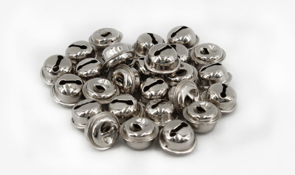 Knopfschellen 18 mm – 100 Stück, Eisen, silberfarben
