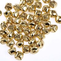 Glöckchen mit Öse 15 mm – 100 Stück, Eisen, silber- und goldfarben