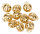 Glöckchen in Apfelform mit Ornamenten 25 mm – 10 Stück, goldfarben