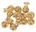 Glöckchen in Karaffenform mit Ornamenten 22 mm – 10 Stück, goldfarben