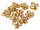 Glöckchen in Kleeblattform mit Ornamenten 29 mm – 10 Stück, goldfarben