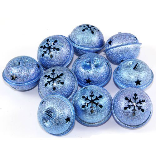 Weihnachtsglocken 35 mm – 25 Stück, blau, B-Ware