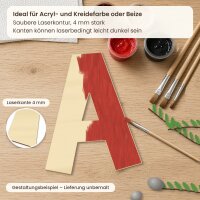 Holzzahl 8 zum Bemalen – Typ 2, 30 cm hoch, Pappelsperrholz 4 mm