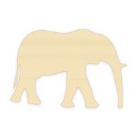 Elefant aus Holz zum Bemalen – 57 cm breit, Pappelsperrholz 4 mm