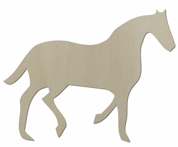 Pferd aus Holz zum Bemalen – Typ 1, 33 cm breit, Pappelholz 4 mm