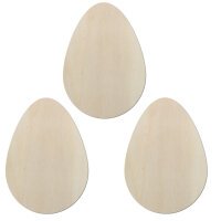 Osterei aus Holz zum Bemalen – 3er-Set, je 20 cm...