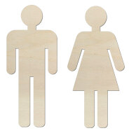 Toilettenschilder Mann & Frau aus Holz zum Bemalen...