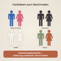 Toilettenschilder Mann & Frau aus Holz zum Bemalen – 21 cm hoch