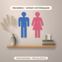 Toilettenschilder Mann & Frau aus Holz zum Bemalen – 21 cm hoch