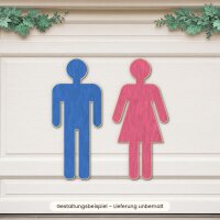 Toilettenschilder Mann & Frau aus Holz zum Bemalen – 21 cm hoch