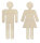 Toilettenschilder Mann & Frau aus Holz zum Bemalen – 21 cm hoch