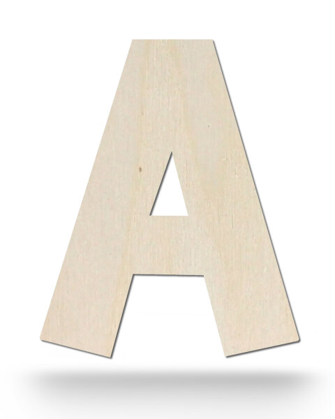 Holzbuchstabe A zum Bemalen – Typ 2, 10 cm hoch