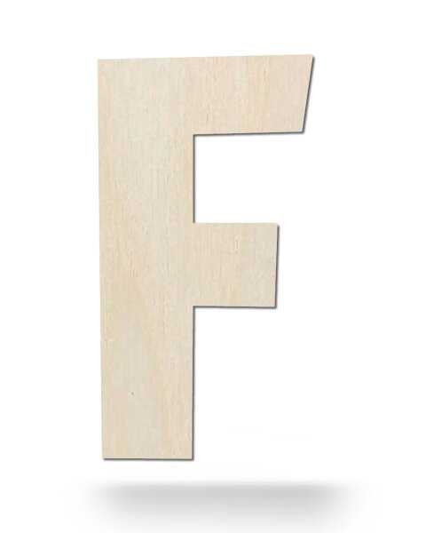 Holzbuchstabe F zum Bemalen – Typ 2, 10 cm hoch
