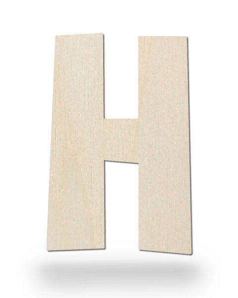 Holzbuchstabe H zum Bemalen – Typ 2, 10 cm hoch