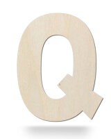 Holzbuchstabe Q zum Bemalen – Typ 2, 10 cm hoch