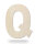 Holzbuchstabe Q zum Bemalen – Typ 2, 10 cm hoch