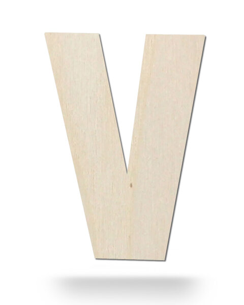 Holzbuchstabe V zum Bemalen – Typ 2, 10 cm hoch