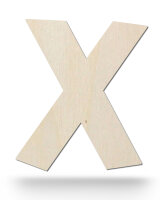 Holzbuchstabe X zum Bemalen – Typ 2, 10 cm hoch