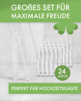 Hochzeits-Seifenblasen Herz/Reagenzglas – 96 Stück, weiß, für Hochzeitsgäste