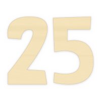 Holzzahlen-Set 25 zum Bemalen – Typ 2, 7,5 cm hoch...