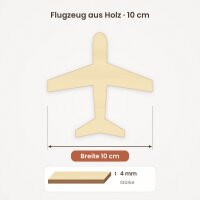 Flugzeug aus Holz zum Bemalen – Typ 1, 10 cm, Pappelsperrholz 4 mm