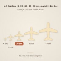 Flugzeug aus Holz zum Bemalen – Typ 1, 30 cm, Pappelsperrholz 4 mm